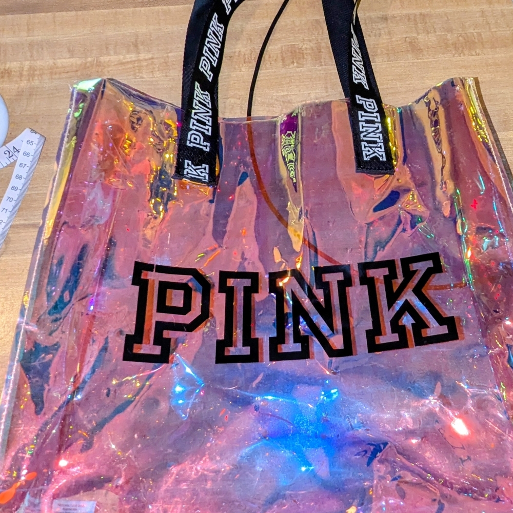 PINK Victoria's Secret Holographic Iridescent Tote Bag - Pink